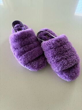 UGG Fluff Yeah Slide Slippers, Purple, Size 7